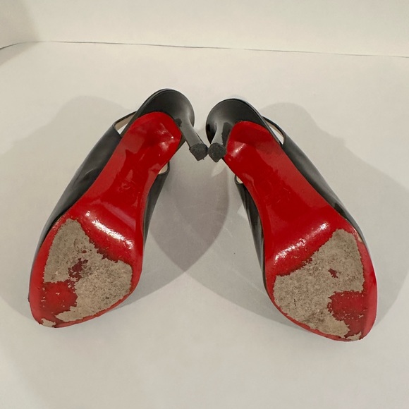 Christian Louboutin Flo slingback black patent leather. Size 36.5